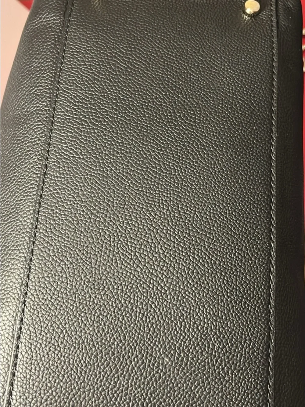 kate spade Black Pebbled Leather Tote with Gold Accent